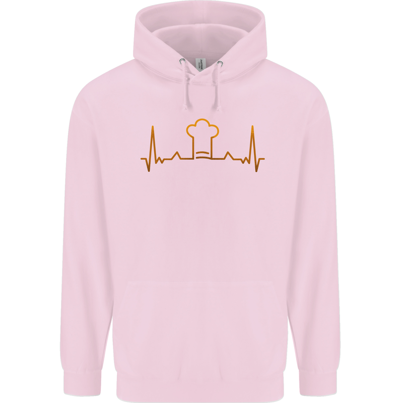 Chef Pulse Cook Cooking Hat Baker Baking Mens 80% Cotton Hoodie Light Pink
