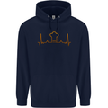 Chef Pulse Cook Cooking Hat Baker Baking Mens 80% Cotton Hoodie Navy Blue