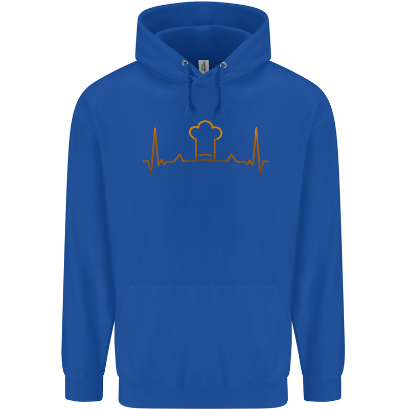 Chef Pulse Cook Cooking Hat Baker Baking Mens 80% Cotton Hoodie Royal Blue