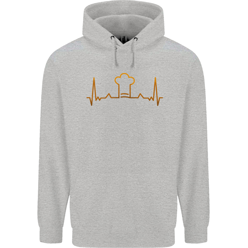 Chef Pulse Cook Cooking Hat Baker Baking Mens 80% Cotton Hoodie Sports Grey