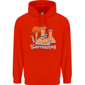 Chemistry You're Over Reacting Science Geek Childrens Kids Hoodie Bright Red