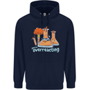 Chemistry You're Over Reacting Science Geek Childrens Kids Hoodie Navy Blue