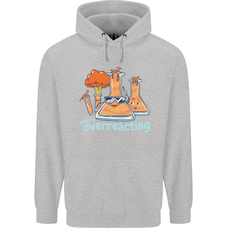 Chemistry You're Over Reacting Science Geek Childrens Kids Hoodie Sports Grey