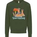 Chemistry You're Over Reacting Science Geek Kids Sweatshirt Jumper Forest Green