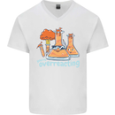 Chemistry You're Over Reacting Science Geek Mens V-Neck Cotton T-Shirt White
