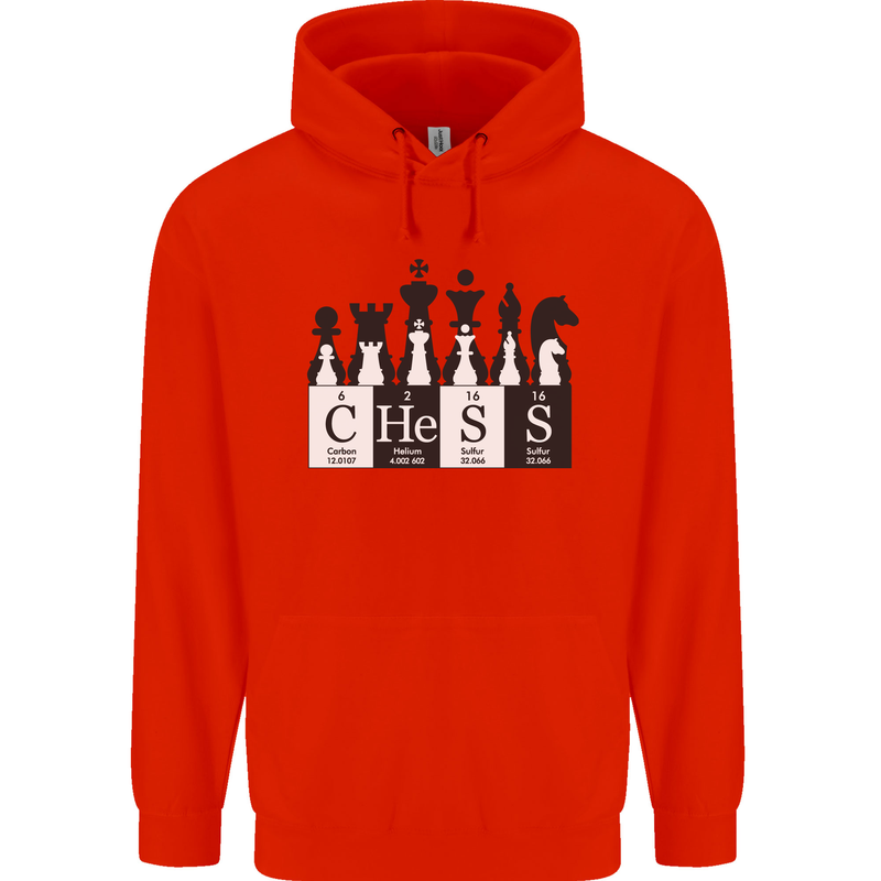 Chess Elements Periodic Table Childrens Kids Hoodie Bright Red