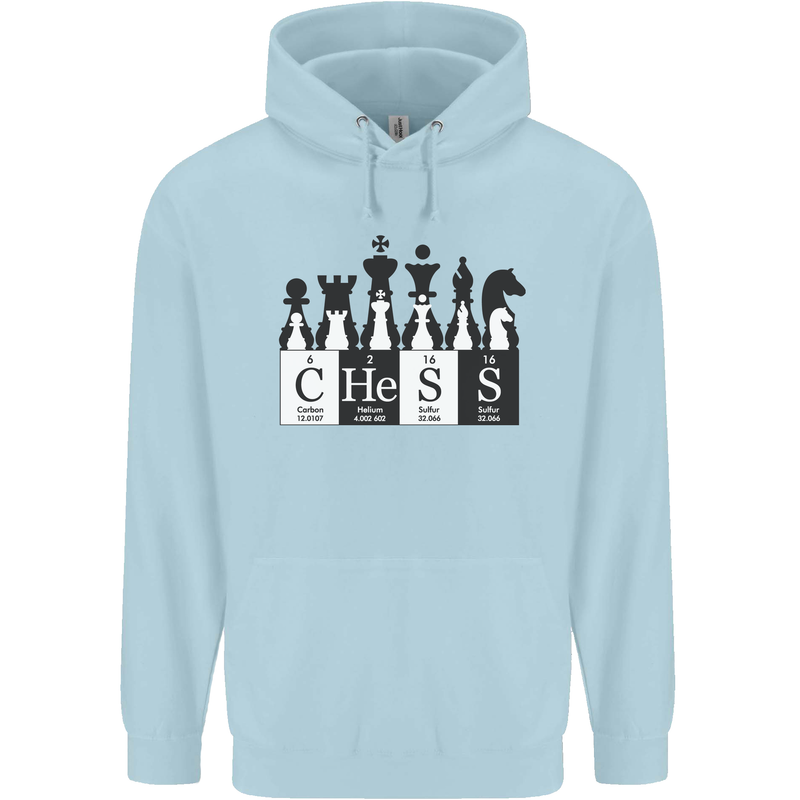 Chess Elements Periodic Table Childrens Kids Hoodie Light Blue