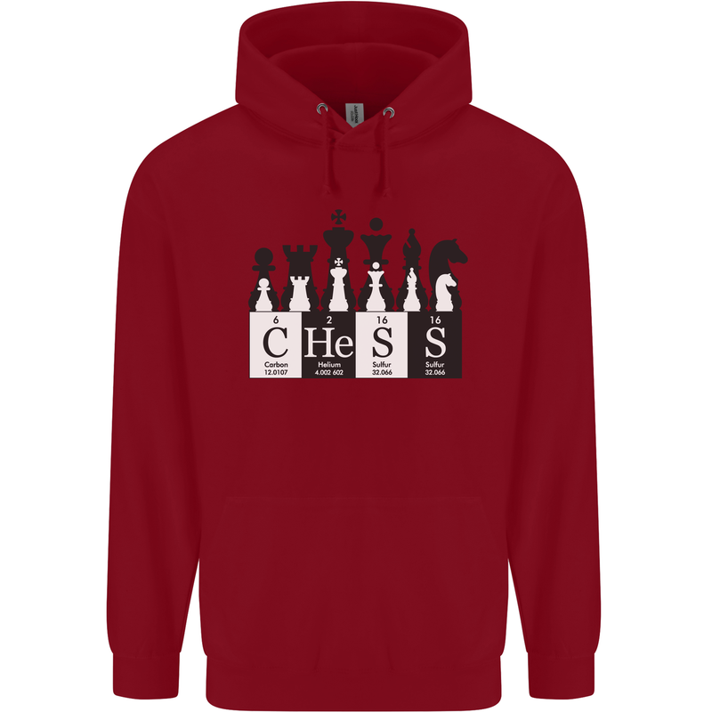 Chess Elements Periodic Table Childrens Kids Hoodie Red