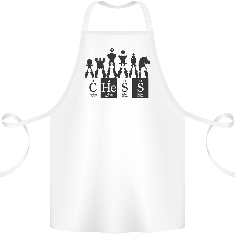 Chess Elements Periodic Table Cotton Apron 100% Organic White