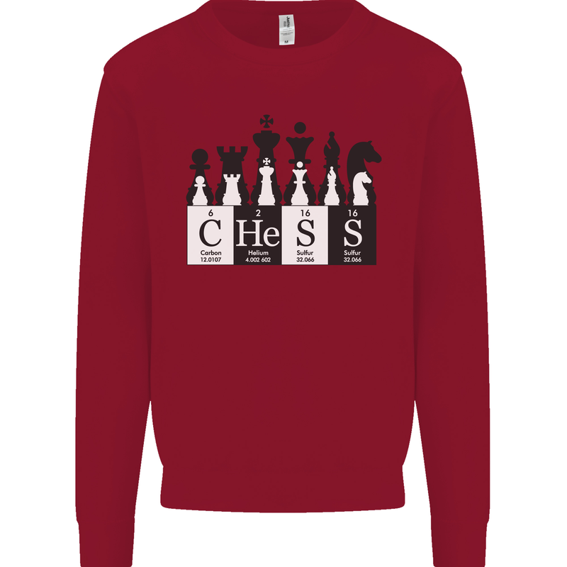 Chess Elements Periodic Table Kids Sweatshirt Jumper Red