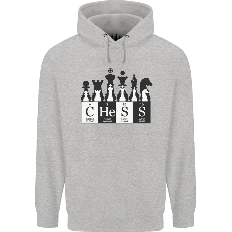 Chess Elements Periodic Table Mens 80% Cotton Hoodie Sports Grey