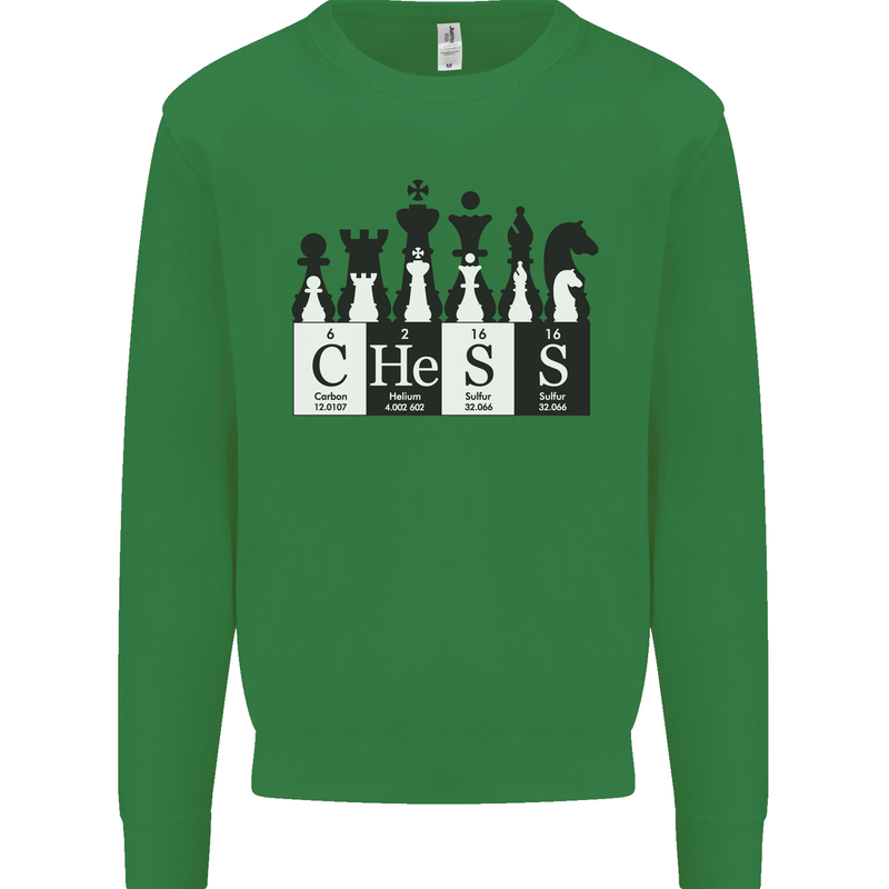 Chess Elements Periodic Table Mens Sweatshirt Jumper Irish Green