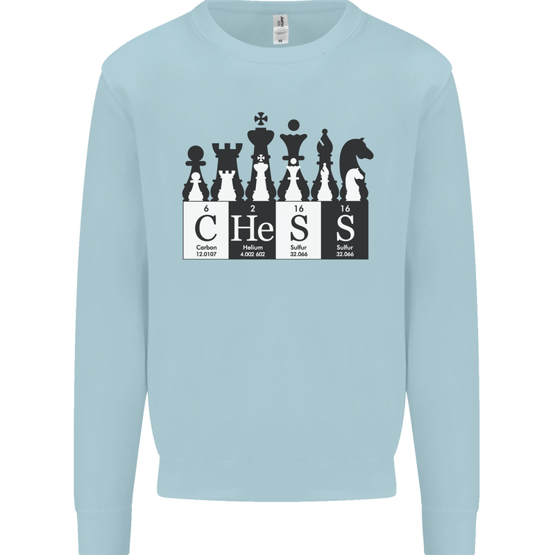 Chess Elements Periodic Table Mens Sweatshirt Jumper Light Blue