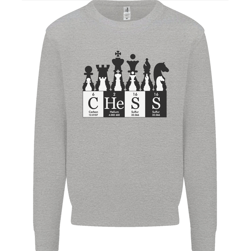 Chess Elements Periodic Table Mens Sweatshirt Jumper Sports Grey