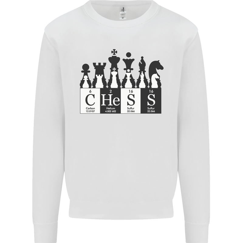 Chess Elements Periodic Table Mens Sweatshirt Jumper White