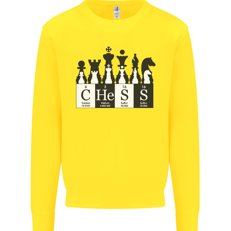 Chess Elements Periodic Table Mens Sweatshirt Jumper Yellow