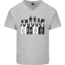 Chess Elements Periodic Table Mens V-Neck Cotton T-Shirt Sports Grey