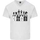 Chess Elements Periodic Table Mens V-Neck Cotton T-Shirt White