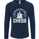 Chess Mental Energy Mens Long Sleeve T-Shirt Navy Blue