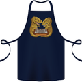 Chess T-Rex Dinosaur Cotton Apron 100% Organic Navy Blue