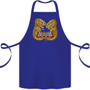 Chess T-Rex Dinosaur Cotton Apron 100% Organic Royal Blue