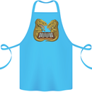 Chess T-Rex Dinosaur Cotton Apron 100% Organic Turquoise