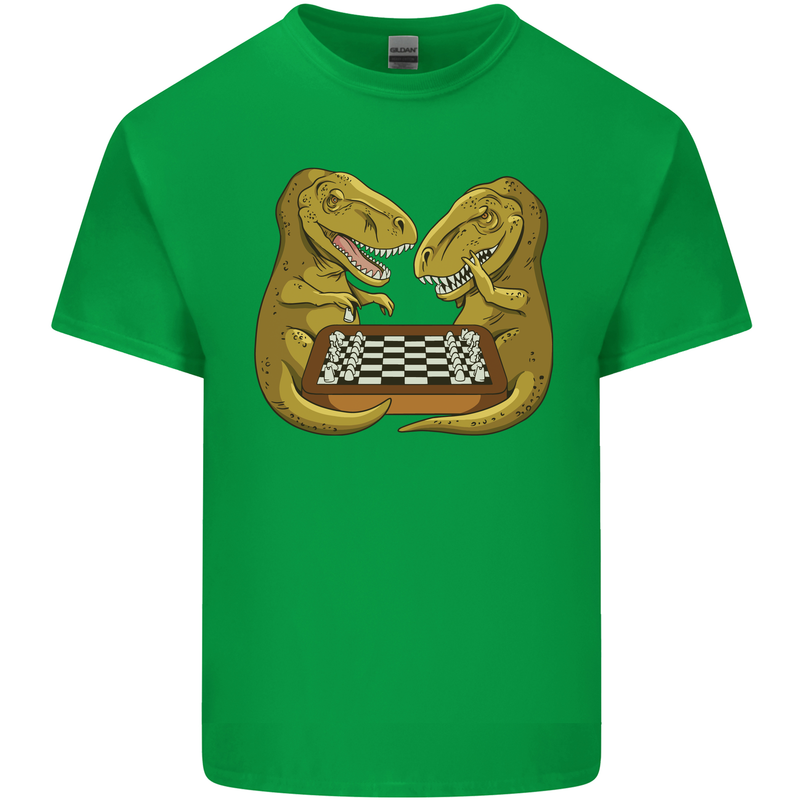 Chess T-Rex Dinosaur Mens Cotton T-Shirt Tee Top Irish Green
