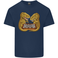 Chess T-Rex Dinosaur Mens Cotton T-Shirt Tee Top Navy Blue