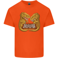 Chess T-Rex Dinosaur Mens Cotton T-Shirt Tee Top Orange