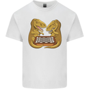 Chess T-Rex Dinosaur Mens Cotton T-Shirt Tee Top White