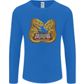 Chess T-Rex Dinosaur Mens Long Sleeve T-Shirt Royal Blue