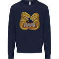 Chess T-Rex Dinosaur Mens Sweatshirt Jumper Navy Blue