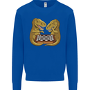 Chess T-Rex Dinosaur Mens Sweatshirt Jumper Royal Blue