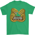 Chess T-Rex Dinosaur Mens T-Shirt 100% Cotton Irish Green