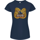 Chess T-Rex Dinosaur Womens Petite Cut T-Shirt Navy Blue