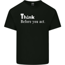Chess Think Before You Act Kids T-Shirt Childrens Black