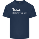 Chess Think Before You Act Kids T-Shirt Childrens Navy Blue