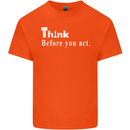 Chess Think Before You Act Kids T-Shirt Childrens Orange