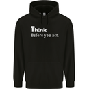 Chess Think Before You Act Mens 80% Cotton Hoodie Black