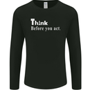 Chess Think Before You Act Mens Long Sleeve T-Shirt Black