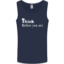 Chess Think Before You Act Mens Vest Tank Top Navy Blue