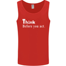 Chess Think Before You Act Mens Vest Tank Top Red