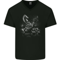 Chess Wars Mens V-Neck Cotton T-Shirt Black