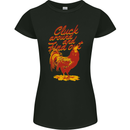 Chicken Cluck Around and Find Out Womens Petite Cut T-Shirt Black