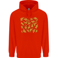 Chicken Nugget Dinosaurs Mens 80% Cotton Hoodie Bright Red