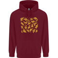 Chicken Nugget Dinosaurs Mens 80% Cotton Hoodie Maroon