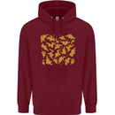 Chicken Nugget Dinosaurs Mens 80% Cotton Hoodie Maroon