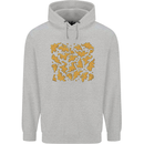 Chicken Nugget Dinosaurs Mens 80% Cotton Hoodie Sports Grey