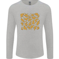 Chicken Nugget Dinosaurs Mens Long Sleeve T-Shirt Sports Grey
