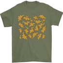 Chicken Nugget Dinosaurs Mens T-Shirt 100% Cotton Military Green